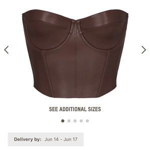 Skims Faux Leather Corset XXS Cocoa Strapless. NWT! Sold out everywhere!